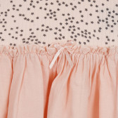 Βαμβακερό φόρεμα με φιγούρα για μωρό, ανοιχτό ροζ Benetton 268369 2