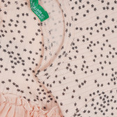 Βαμβακερό φόρεμα με φιγούρα για μωρό, ανοιχτό ροζ Benetton 268370 3