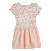 Βαμβακερό φόρεμα με φιγούρα για μωρό, ανοιχτό ροζ Benetton 268371 4