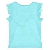 Βαμβακερό μπλουζάκι με εκτύπωση και επιγραφή, γαλάζιο Benetton 268394 4