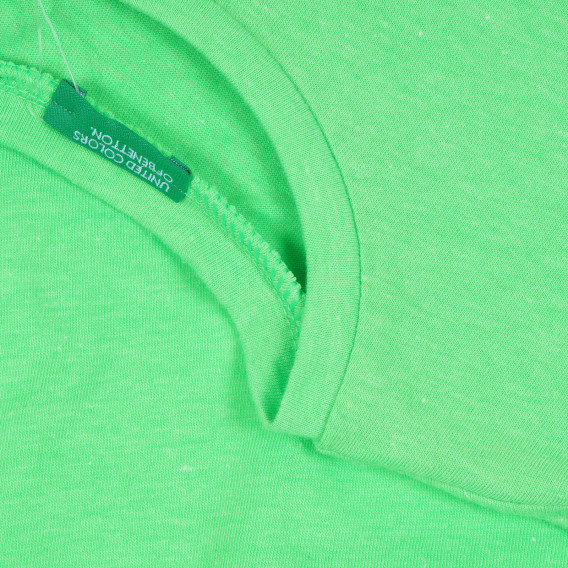 Μπλουζάκι με κοντά μανίκια και απλικέ, πράσινο Benetton 268425 3