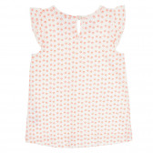 Βαμβακερή μπλούζα με βολάν και πορτοκαλί τόνους για το μωρό, λευκή Benetton 268434 4