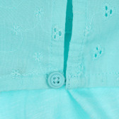Βαμβακερή μπλούζα με πτωμένα μανίκια, γαλάζιο Benetton 268461 3