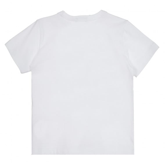 Βαμβακερό μπλουζάκι με γραφική εκτύπωση, λευκό Benetton 268466 4