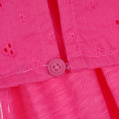 Βαμβακερή μπλούζα με πτωμένα μανίκια, ροζ Benetton 268477 3
