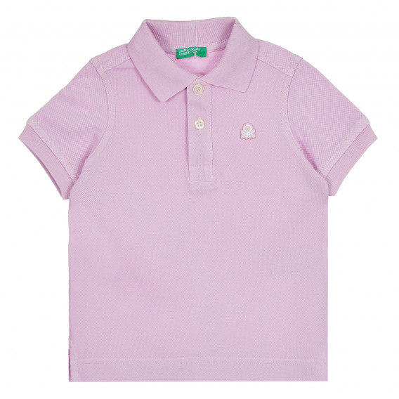 Βαμβακερή μπλούζα με κοντό μανίκι για μωρό, μοβ Benetton 268495 