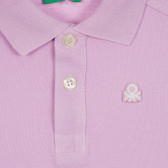 Βαμβακερή μπλούζα με κοντό μανίκι για μωρό, μοβ Benetton 268496 2