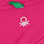 Βαμβακερό τοπ με το λογότυπο της μάρκας, ροζ Benetton 268506 2