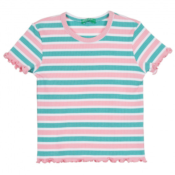 Ριγέ κοτλέ μπλουζάκι για μωρό, πολύχρωμο Benetton 268520 