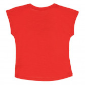 Βαμβακερό μπλουζάκι με floral print για μωρό, κόκκινο Benetton 268557 4