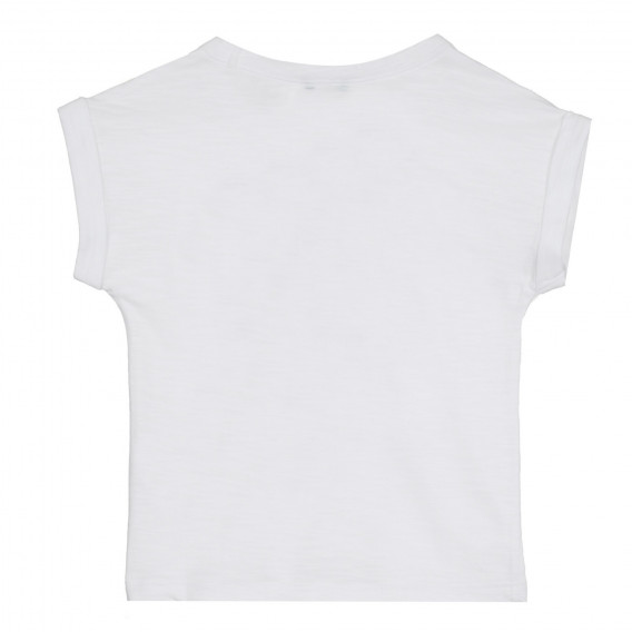Βαμβακερή μπλούζα με εκτύπωση για γατάκι, λευκό Benetton 268581 4