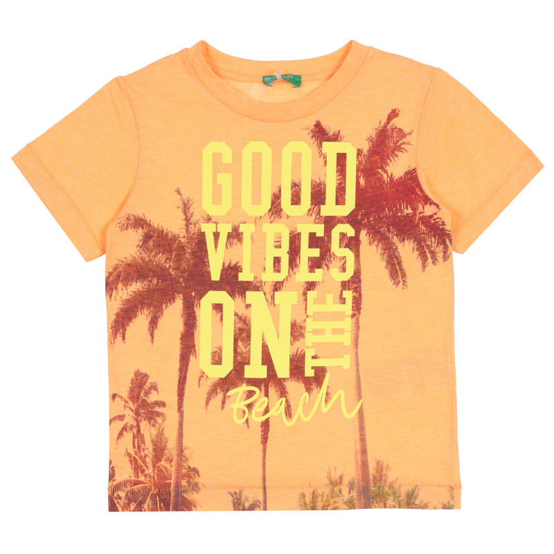 T-shirt με εκτύπωση παλάμης, πορτοκαλί  268582