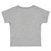 Βαμβακερό μπλουζάκι με γραφική εκτύπωση γατάκι, γκρι Benetton 268632 4