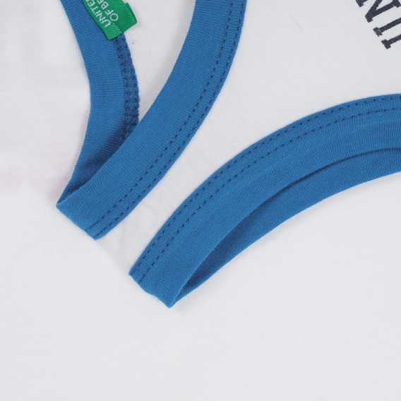 Βαμβακερό ντεπόζιτο με μπλε αποχρώσεις για μωρό, λευκό Benetton 268674 3