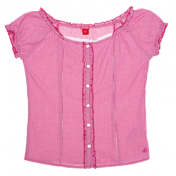 Βαμβακερό πουκάμισο με κοντά μανίκια για ένα κόκκινο κορίτσι s.Oliver 269088 