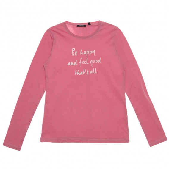 Μπλούζα με μακριά μανίκια και γραφική εκτύπωση για ροζ κορίτσι BLUE SEVEN 269176 