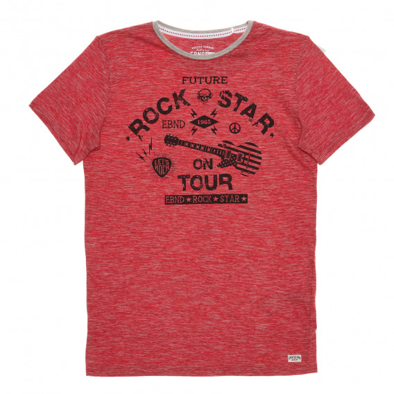 Βαμβακερό μπλουζάκι με γραφική εκτύπωση για ένα κόκκινο αγόρι Ebound Denim 269204 