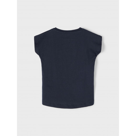Μπλουζάκι από οργανικό βαμβάκι με τύπωμα γυαλιών ηλίου, σκούρο μπλε Name it 269518 3