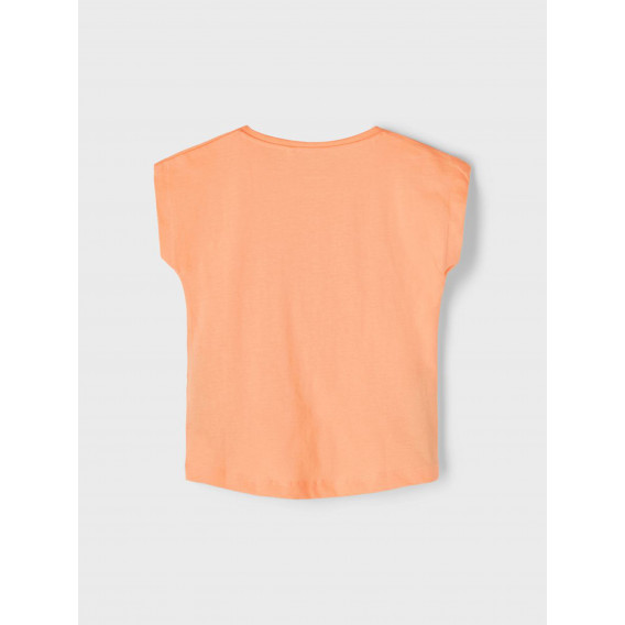 Μπλουζάκι από οργανικό βαμβάκι με τύπωμα φοίνικα, πορτοκαλί Name it 269521 2