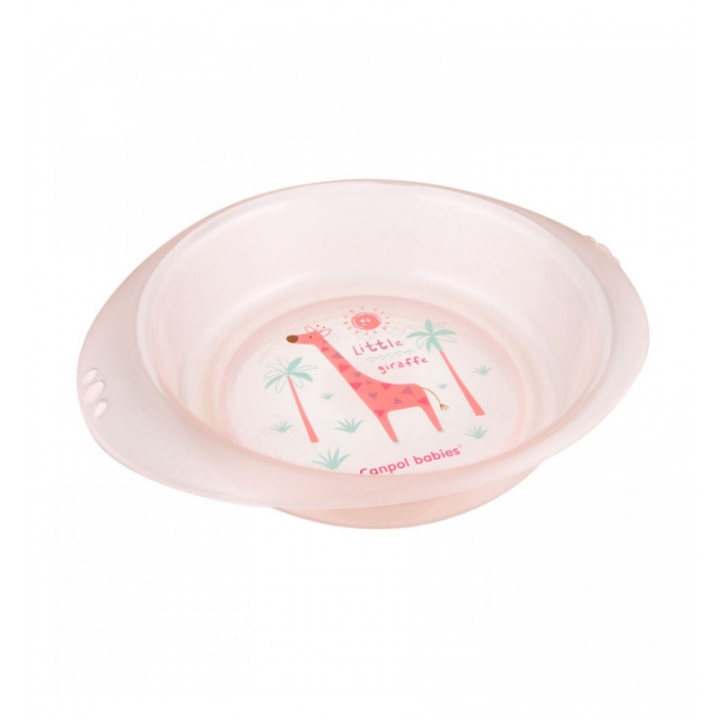 Διαφανές μπολ - καμηλοπάρδαλη, πλαστικό 320 ml, ροζ χρώμα  269609