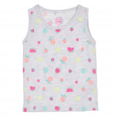 Cool Club μπλουζάκι με χαλαρωτικό καλοκαιρινό τύπωμα για μωρά, γκρι για κορίτσια Cool club 270218 