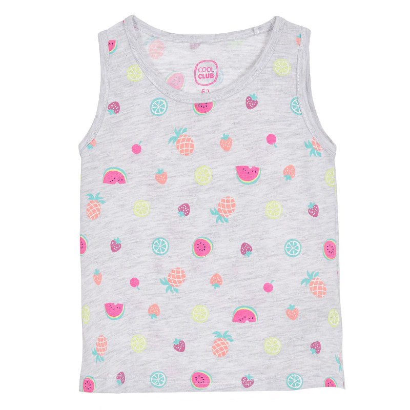 Cool Club μπλουζάκι με χαλαρωτικό καλοκαιρινό τύπωμα για μωρά, γκρι για κορίτσια  270218