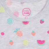 Cool Club μπλουζάκι με χαλαρωτικό καλοκαιρινό τύπωμα για μωρά, γκρι για κορίτσια Cool club 270219 2