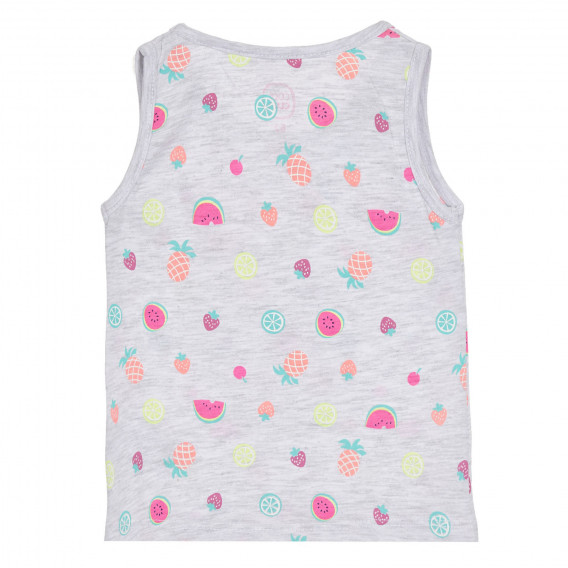 Cool Club μπλουζάκι με χαλαρωτικό καλοκαιρινό τύπωμα για μωρά, γκρι για κορίτσια Cool club 270221 4