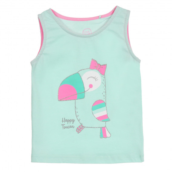Cool Club μπλουζάκι με χαριτωμένο τύπωμα και ροζ τόνους για μωρά, πράσινο Cool club 270222 