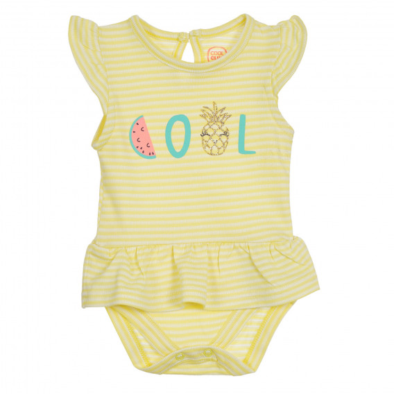 Φόρεμα τύπου κορμάκι με γράμματα για μωρά, κίτρινο Cool club 270280 
