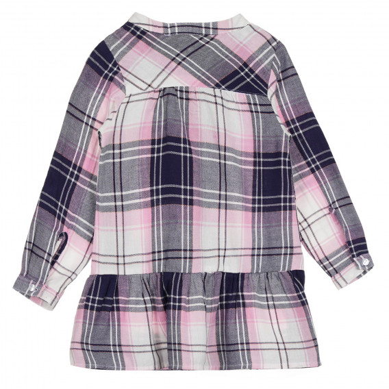 Cool Club βαμβακερό βρεφικό πουκάμισο - φόρεμα σε ροζ και γκρι καρό Cool club 270453 4