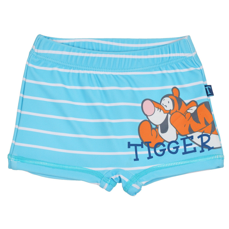 Cool Club μαγιό με γαλάζιες και άσπρες ρίγες με τύπωμα τίγρης, για αγόρια  270540