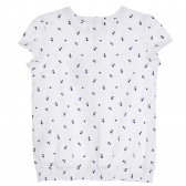 Βαμβακερή μπλούζα με κοντά μανίκια και τύπωμα κεράσι, λευκή Cool club 270629 4