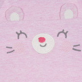 Βαμβακερή ολόσωμη φόρμα με σχέδιο αρκουδάκι, ροζ Cool club 270751 2