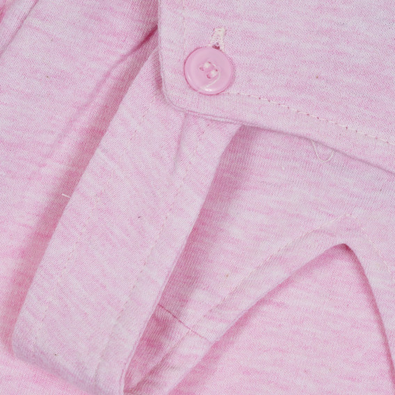 Βαμβακερή ολόσωμη φόρμα με σχέδιο αρκουδάκι, ροζ Cool club 270752 3