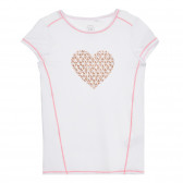 Cool Club αθλητικό μπλουζάκι με τύπωμα καρδιάς, λευκό για κορίτσια Cool club 270806 