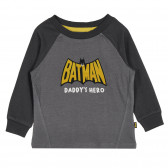 Βαμβακερή μπλούζα με μακριά μανίκια για μωρό και απλικέ Batman, σκούρο γκρι Cool club 270849 