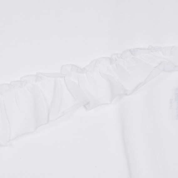 Βαμβακερή μπλούζα με πτυχώσεις, λευκή Cool club 271022 2