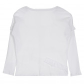 Βαμβακερή μπλούζα με πτυχώσεις, λευκή Cool club 271024 4