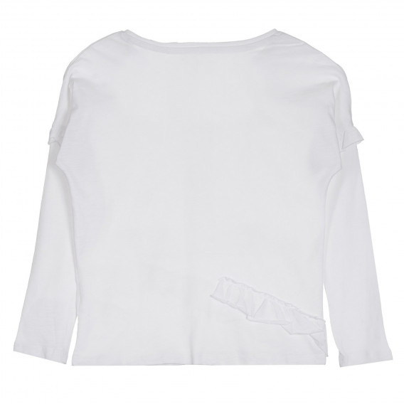 Βαμβακερή μπλούζα με πτυχώσεις, λευκή Cool club 271024 4