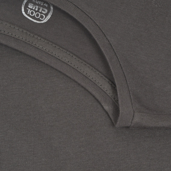Βαμβακερή μπλούζα με μακριά μανίκια και επιγραφές, σκούρο γκρι Cool club 271035 3