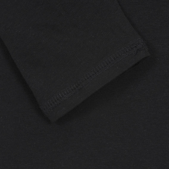 Βαμβακερή μπλούζα με τύπωμα με παγιέτες και μπροκάρ, μαύρη Cool club 271435 3
