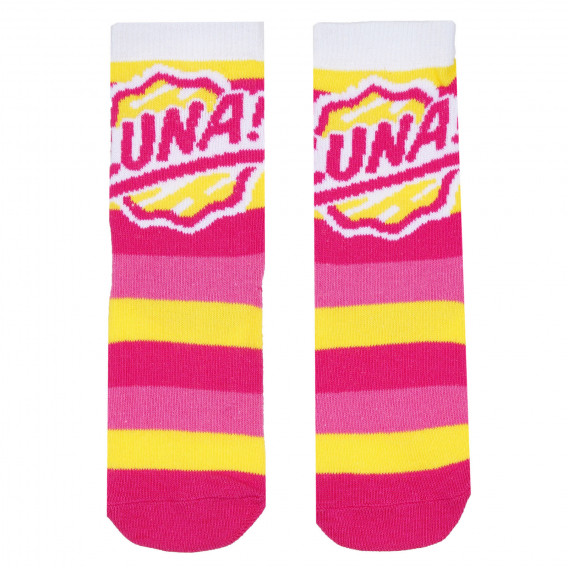 Κάλτσες Soy Luna με ροζ και κίτρινες ρίγες Cool club 271532 