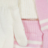 Cool Club σετ δύο ζευγάρια βρεφικά γάντια σε λευκό και ροζ χρώμα για κορίτσια Cool club 271620 3