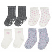 Σετ με τέσσερα ζευγάρια κάλτσες με λουλουδάτο τύπωμα για μωρά Cool club 271830 