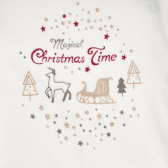 Βαμβακερό σετ φόρμες και ζώνη μαλλιών για το baby Magical Christmas, λευκό Cool club 271922 3