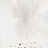 Βαμβακερό σετ φόρμες και ζώνη μαλλιών για το baby Magical Christmas, λευκό Cool club 271923 4
