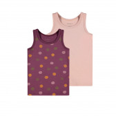 Σετ από δύο μπλουζάκια από οργανικό βαμβάκι, ροζ και μοβ Name it 272672 