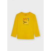Βαμβακερή μπλούζα με το λογότυπο της μάρκας, κίτρινη Mayoral 272771 