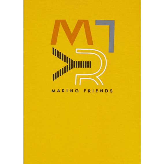 Βαμβακερή μπλούζα με το λογότυπο της μάρκας, κίτρινη Mayoral 272773 3